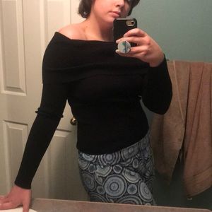 Black off the shoulder top